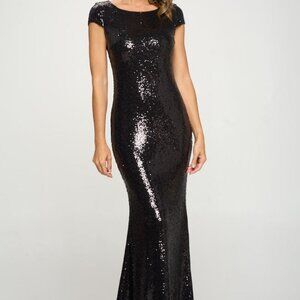 Black Sequin Gown Brand New with Tags